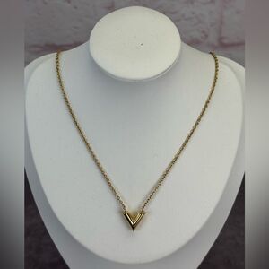Louis Vuitton V Essentials Goldtone Necklace